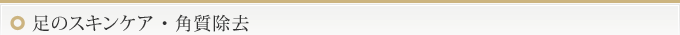 足のスキンケア・角質除去
